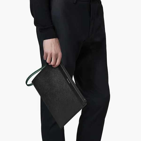 Túi Cầm Tay Find Kapoor Clutch 27 Saffiano Set Black Màu Đen