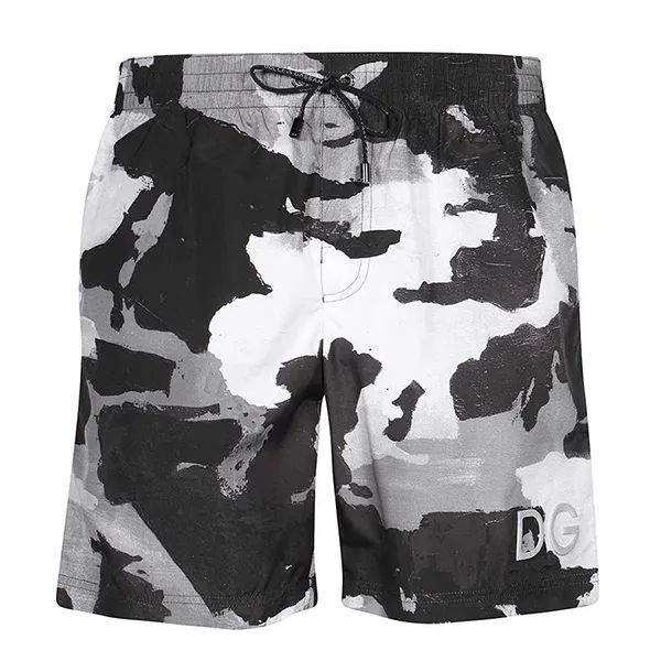 Quần Shorts Nam Dolce & Gabbana D&G M4B16T HSMND Camouflage Print Swim Màu Đen Xám