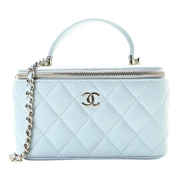 Túi Xách Chanel Vanity Top Handle With Chain Baby Blue Cross Body Bag Màu Xanh - Túi xách - Vua Hàng Hiệu