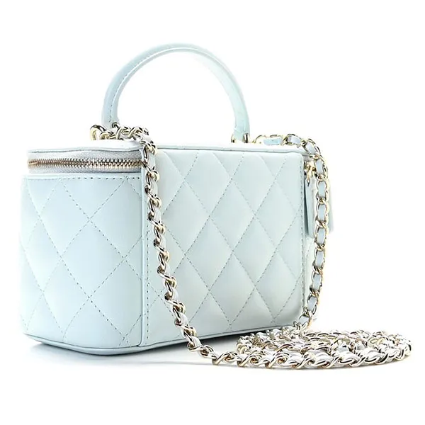 Túi Xách Chanel Vanity Top Handle With Chain Baby Blue Cross Body Bag Màu Xanh - Túi xách - Vua Hàng Hiệu
