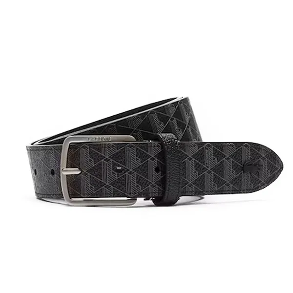 Thắt Lưng Lacoste Men's Monogram Tongue Buckle Woven Belt RC4041 Màu Đen Xám Size 110
