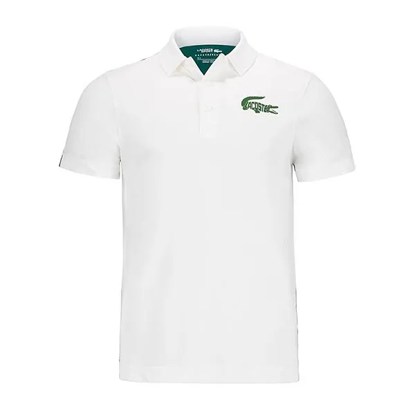 Áo Polo Lacoste Men’s Novak Djokovic Off Court Croc Logo Tennis DH6935 1YU Màu Trắng Size M