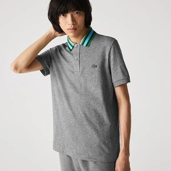 Áo Polo Lacoste Erkek Regular Fit Desenli Gri Polo PH8061 Màu Xám - Thời trang - Vua Hàng Hiệu