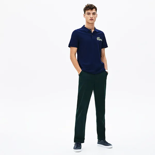 Áo Polo Lacoste Men's Regular Fit Multi Croc Badge Cotton Piqué Màu Xanh Navy Size M