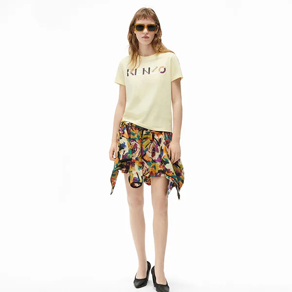 Áo Phông Kenzo T-Shirt With Multicoloured Logo 2TS840- 4SA-04 Màu Vàng