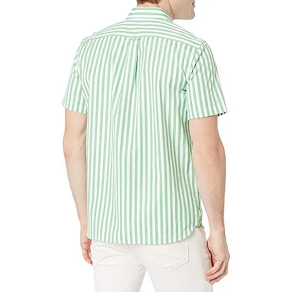 Áo Sơ Mi Lacoste Men’s Regular Fit Short Sleeved Striped Poplin Shirt CH0955 UEZ Màu Xanh Size 38