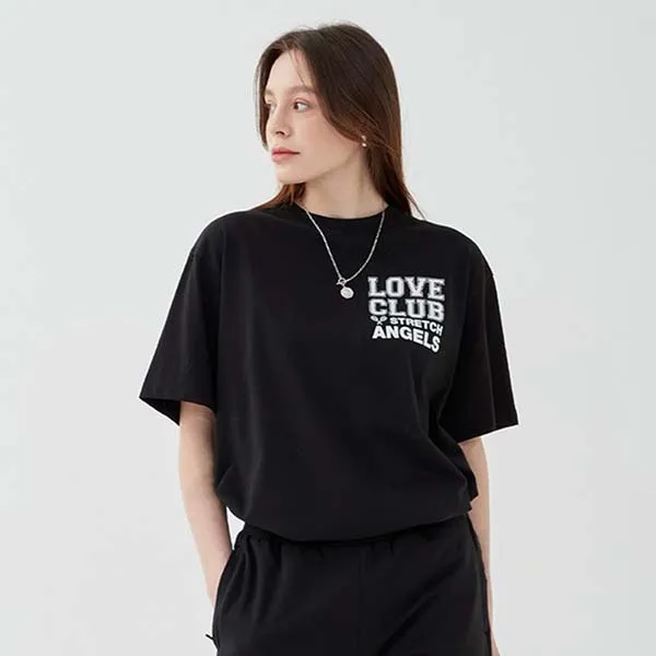 Áo Phông Stretch Angels Love Club Back Logo Fit Off Black A-21S-SRTS63131-BK Màu Đen - Thời trang - Vua Hàng Hiệu