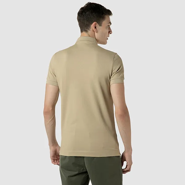 Áo Polo Lacoste Men's Paris Polo Shirt Regular Fit Stretch Cotton Piqué PH5522 02S Màu Beige