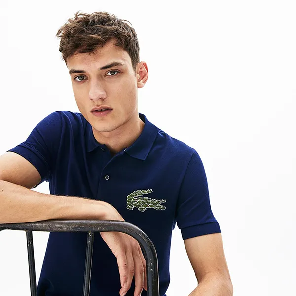 Áo Polo Lacoste Men's Regular Fit Multi Croc Badge Cotton Piqué Màu Xanh Navy Size M
