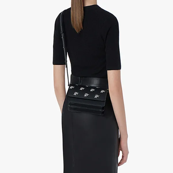 Túi Đeo Chéo Find Kapoor Accordion Bag 18 Pattern Solid Black Màu Đen