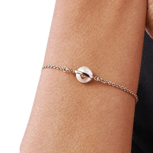Vòng Đeo Tay Emporio Armani Rose Gold Tone Sterling Silver, Pearl Màu Vàng Hồng - Trang sức - Vua Hàng Hiệu