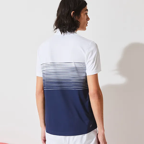 Áo Polo Laocoste Men’s Lacoste SPORT French Sporting Spirit Edition Zippered Polo Shirt DH7656 522 Màu Trắng/ Xanh Navy Size S