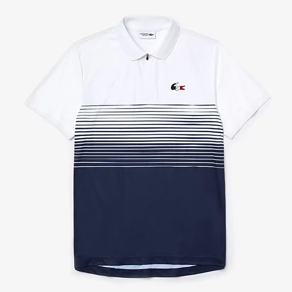 Áo Polo Laocoste Men’s Lacoste SPORT French Sporting Spirit Edition Zippered Polo Shirt DH7656 522 Màu Trắng/ Xanh Navy Size S