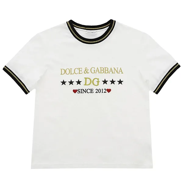 Áo Phông Trả Em Dolce & Gabbana D&G Kids Short-Sleeved T-Shirt With Print L5JTBE G7TCC Màu Trắng - Thời trang - Vua Hàng Hiệu