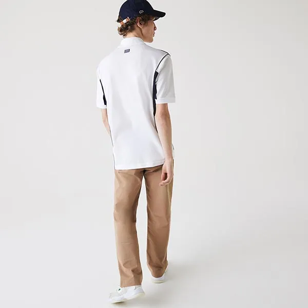 Áo Polo Lacoste Erkek Rahat Fit Renk PH9744 522 Bloklu Beyaz - Lacivert Màu Trắng Xanh Size 2