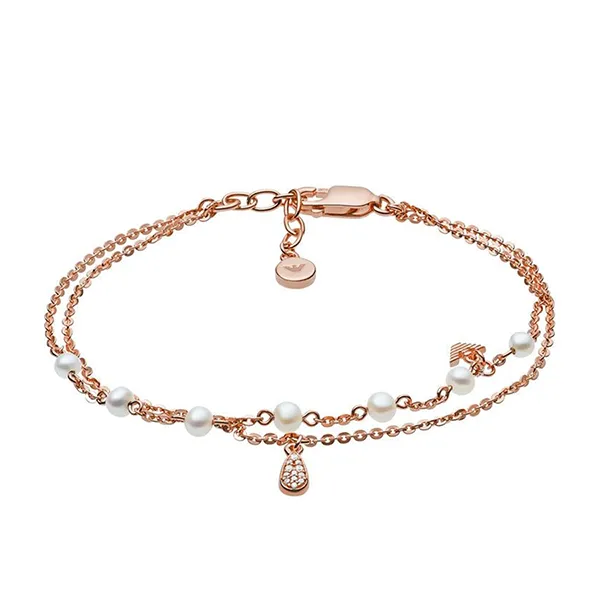 Vòng Đeo Tay Emporio Armani Double-Strand Bracelet Rose Gold Màu Vàng Hồng - Trang sức - Vua Hàng Hiệu