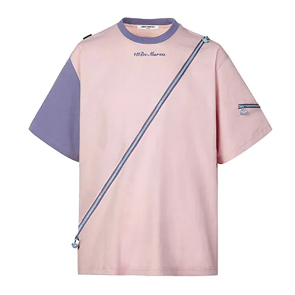 Áo Phông 13 De Marzo Palda Bear Zipper T-Shirt DMZ454 TS038 Màu Hồng