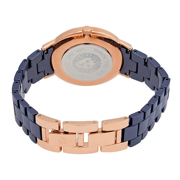Đồng Hồ Nữ Anne Klein Quartz Navy Dial Navy Ceramic Ladies Watch 3718NVRG Màu Vàng Xanh