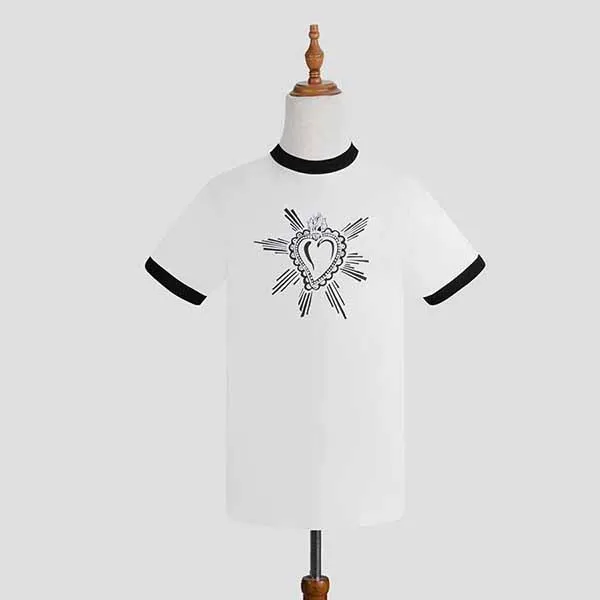 Áo Phông Nam Dolce & Gabbana D&G Logo Trái Tim G8HI7T G7VJV Màu Trắng