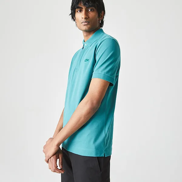Áo Polo Lacoste Men's Paris Polo Shirt Regular Fit Stretch Cotton Piqué Ph5522 F5T Màu Xanh Blue
