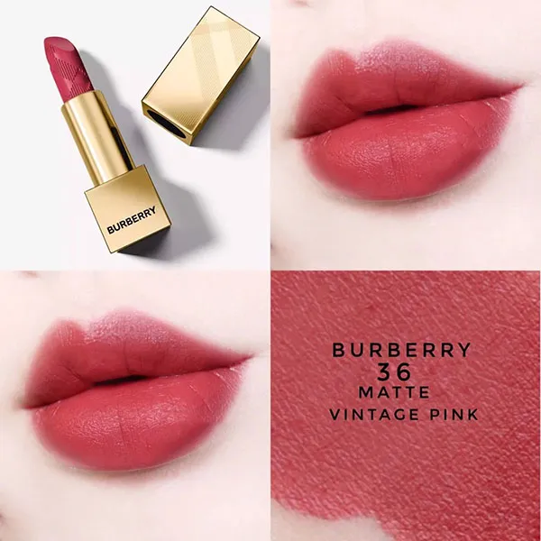 Son Burberry Kisses Matte 36 Vintage Pink Màu Hồng Đất (trendy 2022) - Son Môi - Vua Hàng Hiệu