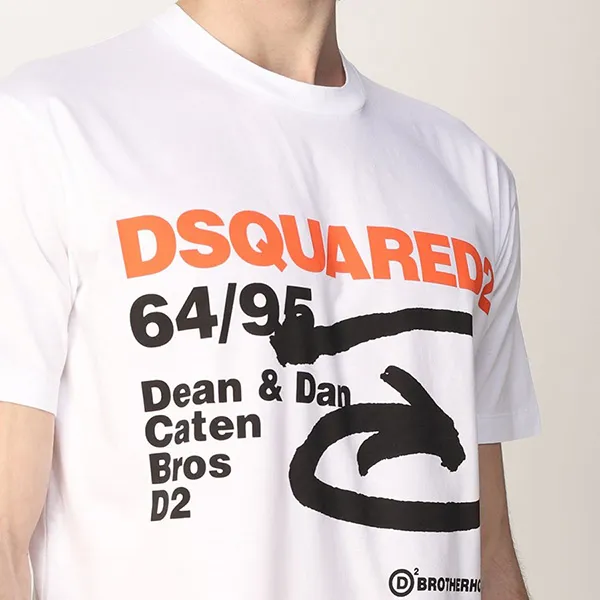 Áo Phông Dsquared2 Men's Black Graphic-Print Short-Sleeve T-Shirt S74GD0990 Màu Trắng - 5
