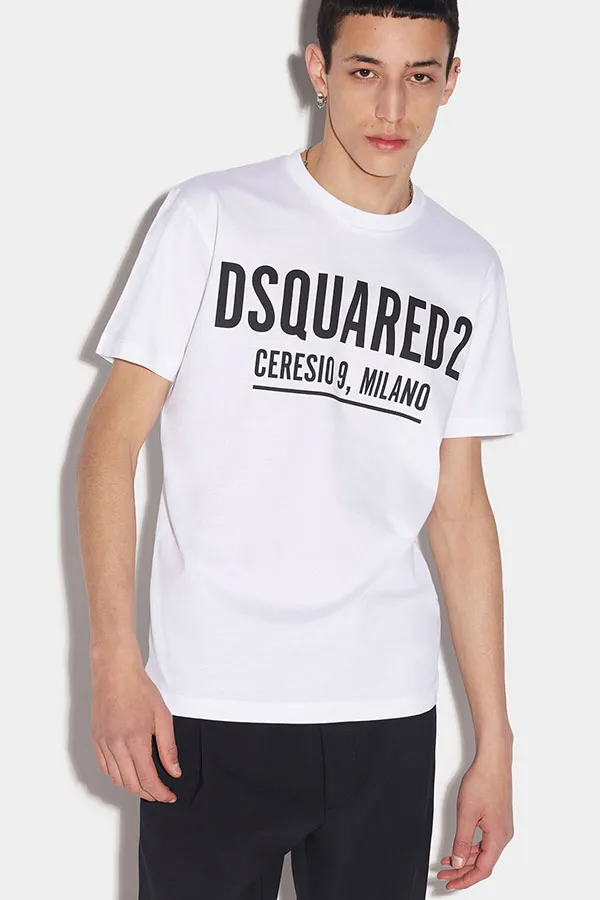 Áo Phông Dsquared White T-shirt With Print Ceresio 9 Milano Màu Trắng