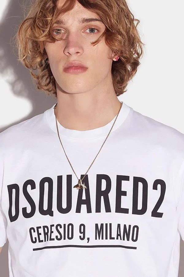 Áo Phông Dsquared White T-shirt With Print Ceresio 9 Milano Màu Trắng