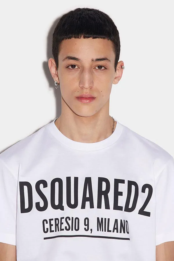 Áo Phông Dsquared White T-shirt With Print Ceresio 9 Milano Màu Trắng