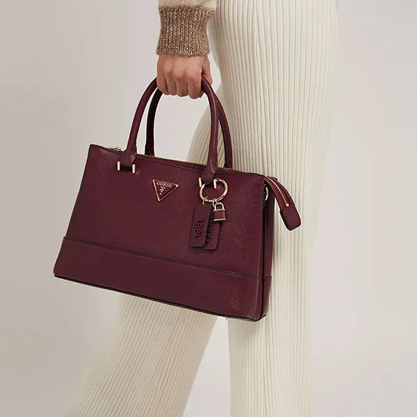 Túi Xách Guess Cordelia Saffiano Handbag HWVG8130060 BUR Màu Hồng Đậm - Túi xách - Vua Hàng Hiệu