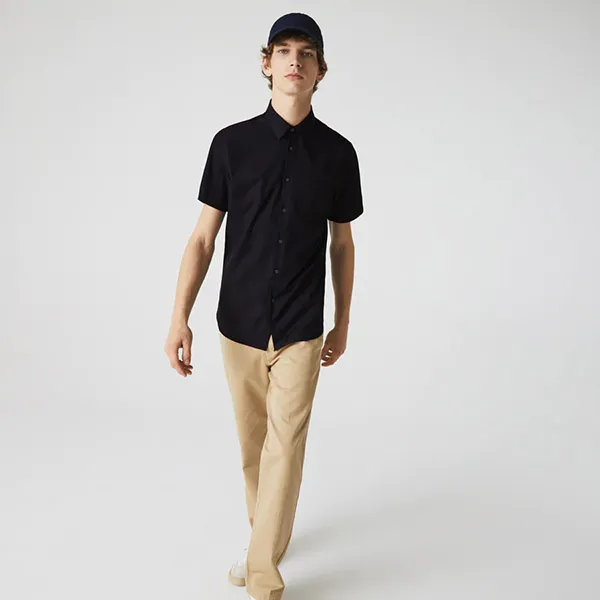 Áo Sơ Mi Lacoste Men’s Regular Fit Piqué Cotton Poplin Shirt CH2741 51 HDE Màu Xanh Đen Size 38 - Thời trang - Vua Hàng Hiệu