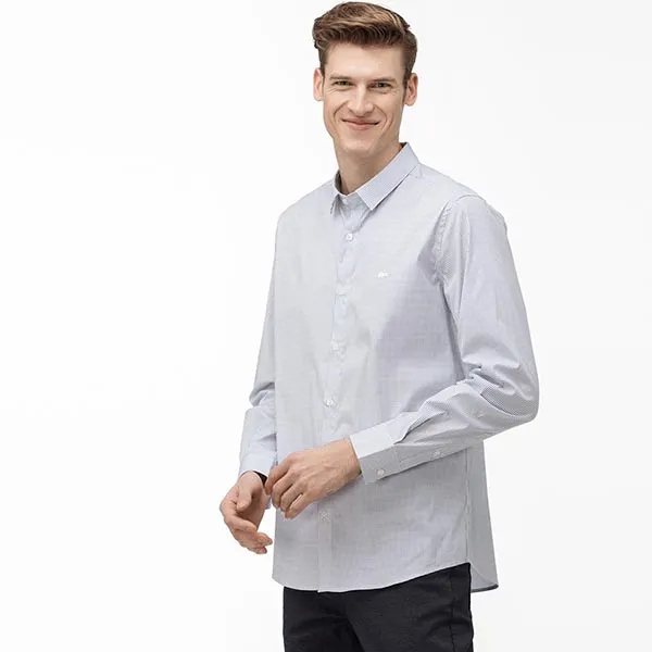 Áo Sơ Mi Lacoste Erkek Slim Fit Desenli Gri Gömlek CH6793.522 Màu Xám - Thời trang - Vua Hàng Hiệu