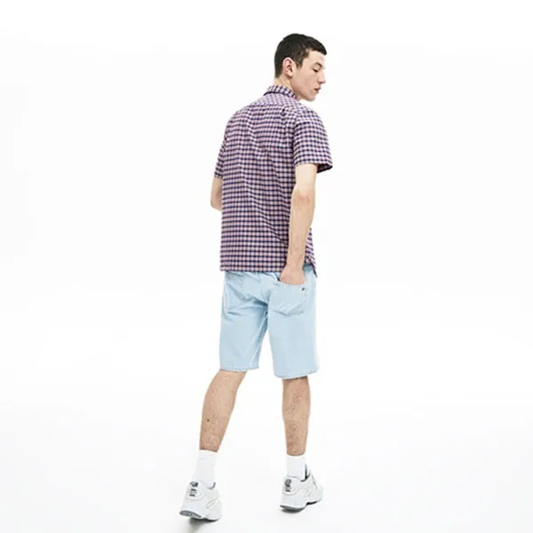 Áo Sơ Mi Lacoste CH6945L-WY Caro Oxford Màu Xanh Đỏ