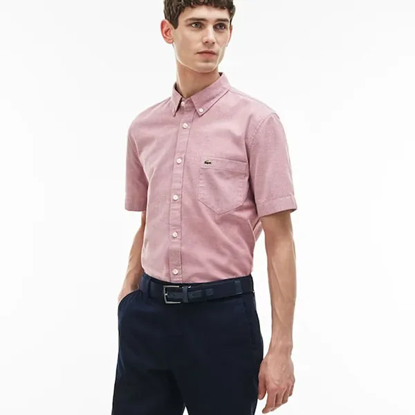 Áo Sơ Mi Lacoste Men's Regular Fit Oxford Cotton Shirt CH9595 MY3 Màu Hồng