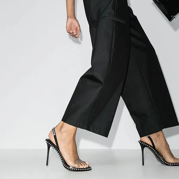Dép Cao Gót Alexander Wang Nova Pvc Strap Sandal Black 3049S0000M001 Màu Đen
