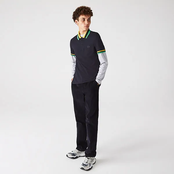 Áo Polo Men’s Lacoste Slim Fit Light Breathable Piqué Polo PH7658 Màu Đen