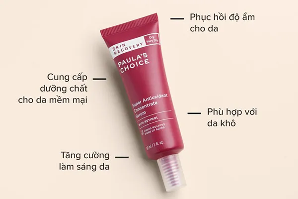 Tinh Chất Phục Hồi Và Làm Trẻ Hóa Da Paula's Choice Skin Recovery Super Antioxidant Concentrate Serum With Retinol 30ml - Mỹ phẩm - Vua Hàng Hiệu