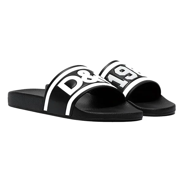 Dép Dolce & Gabbana D&G Logo 1984 Màu Đen