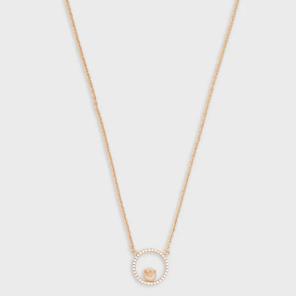 Dây Chuyền Emporio Armani Rose Gold Tone Sterling Silver, Crystals, Pearl Necklace Màu Vàng Hồng