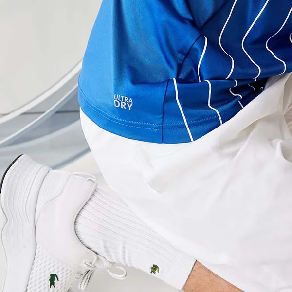 Áo Polo Nam Lacoste Men's Sport X Novak Djokovic Print Stretch Jersey Shirt DH2241 Lux Màu Xanh Dương Size M - 5