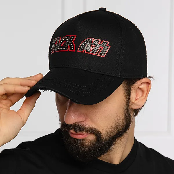 Mũ Dsquared2 Black Gabardine Kick Ass Cap BCM0384 Màu Đen - Mũ nón - Vua Hàng Hiệu