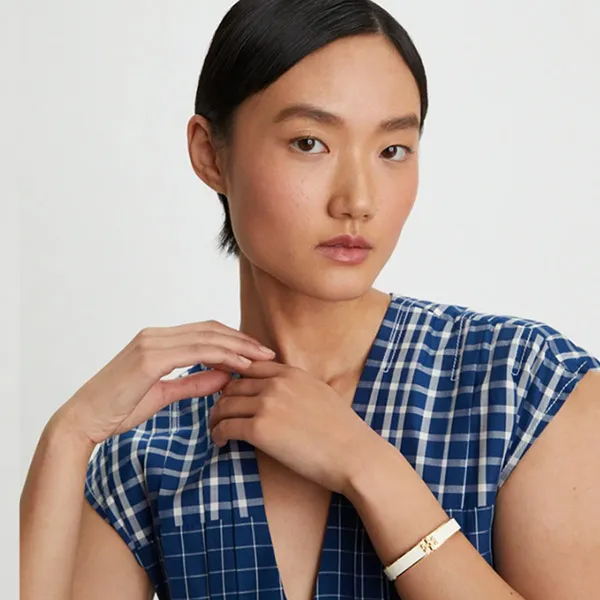 Vòng Đeo Tay Tory Burch Kira Enamel Bracelet Màu Trắng Vàng - Trang sức - Vua Hàng Hiệu