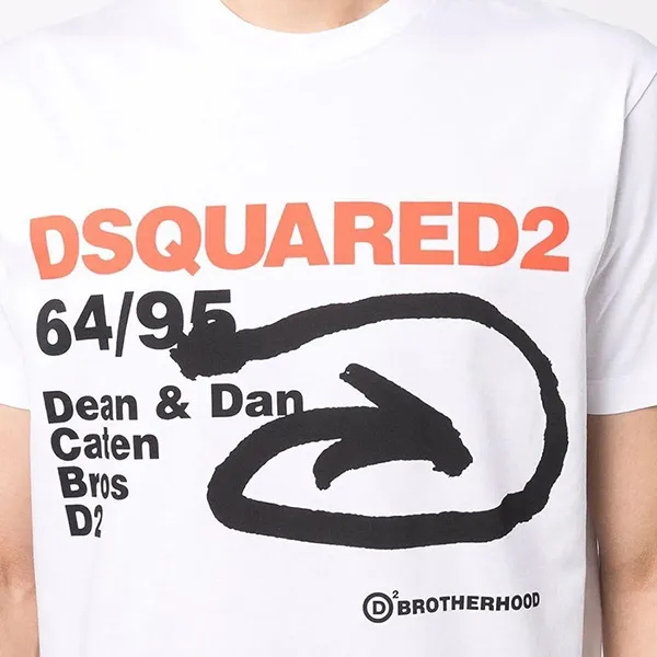 Áo Phông Dsquared2 Men's Black Graphic-Print Short-Sleeve T-Shirt S74GD0990 Màu Trắng - 3