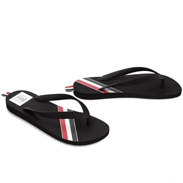 Dép Xỏ Ngón Thom Browne TB Kẻ Vạch Chéo MFL071A05690 001 Màu Đen
