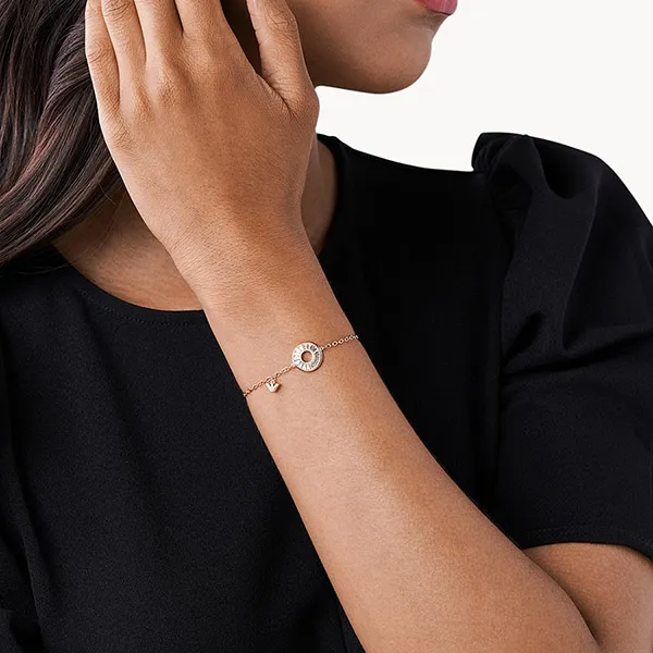 Vòng Đeo Tay Emporio Armani Rose Gold Tone Sterling Silver ID Bracelet Màu Vàng Hồng - Trang sức - Vua Hàng Hiệu