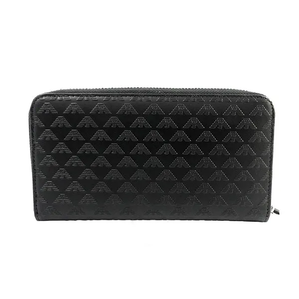 Ví Nam Emporio Armani Black Ziparround Wallet YEME49-YC043-8000 Màu Đen - Túi xách - Vua Hàng Hiệu