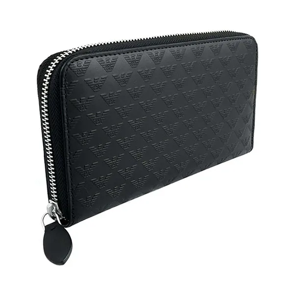 Ví Nam Emporio Armani Black Ziparround Wallet YEME49-YC043-8000 Màu Đen - Túi xách - Vua Hàng Hiệu