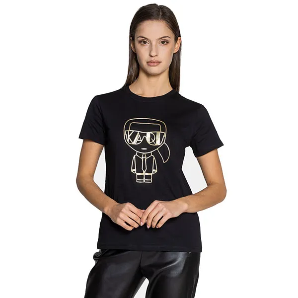 Áo Phông Karl Lagerfeld Ikonik Art Deco 216W1705 Màu Đen