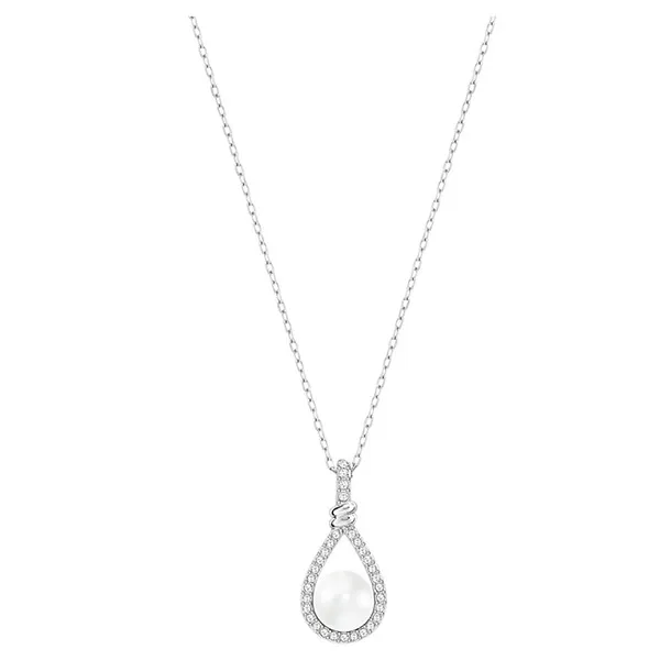 Dây Chuyền Swarovski Enlace Bright Crystal Pearl Silver Necklace Màu Trắng - 3