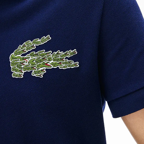 Áo Polo Lacoste Men's Regular Fit Multi Croc Badge Cotton Piqué Màu Xanh Navy Size M